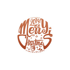 Congratulations Happy New Year and Merry Christmas, calligraphy for cards, posters and covers