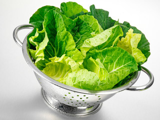 WINTER GREENS IN COLANDER