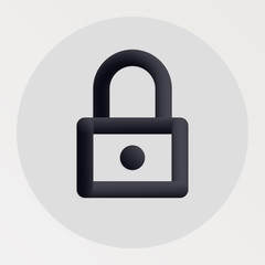 Lock blended bold black line icon