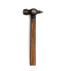 hammer with wooden handle isolated on a white background