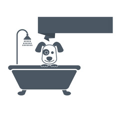 Dog bath illustration vector