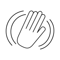 Hand waving of hello or goodbye gesture, welcome, hi vector