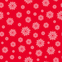 Christmas seamless pattern with white snowflakes. Winter texture.