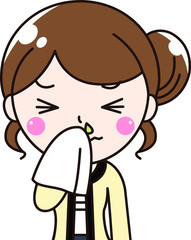 女性会社員OLの風邪で体調不良