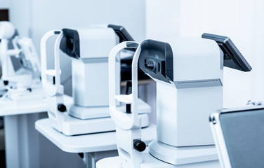 Special modern white diagnostics devices in the ophthalmologic clinic