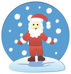 Christmas transparent ball with Santa Claus decorative icon