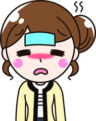 女性会社員OLの風邪で体調不良