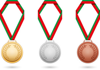 Portugal Medaillen Gold Silber Bronze Lorbeerkranz