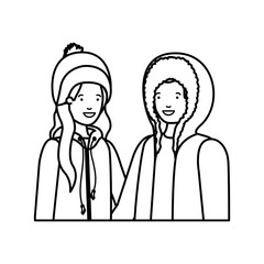 couple with winter clothes avatar character