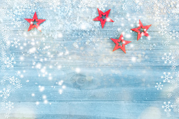 Weihnachtlicher Holzhintergrund in blau als Vorlage