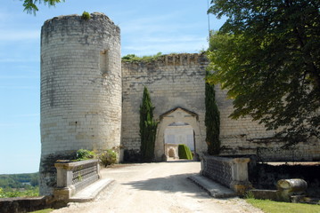 Château de Saint-Aignan, porche d'entrée, ville de Saint-Aignan-sur-Cher, département du Loir et...