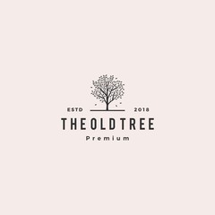 Obraz premium tree logo retro hipster vintage logo label