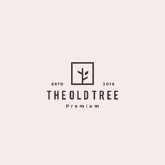 tree logo retro hipster vintage logo label