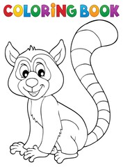 Coloring book lemur theme 1 © Klara Viskova