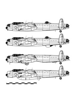 Combat aircraft. Avro LANCASTER. Outline drawing