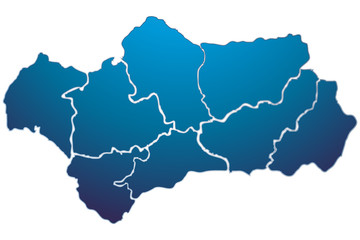 Mapa azul de Andalucía.  © Gabrieuskal