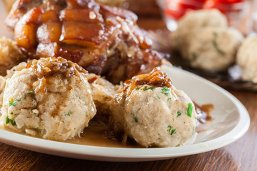 Pork knuckle with fried sauerkraut