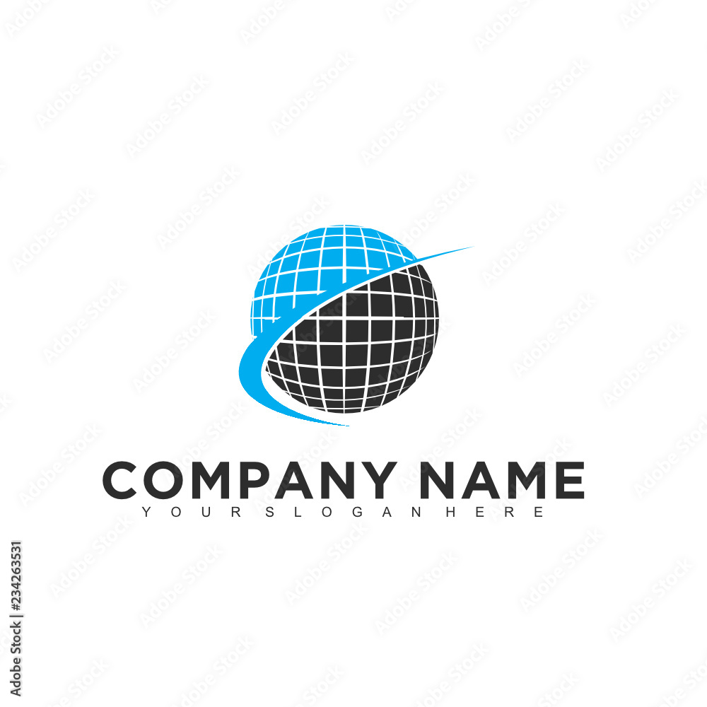 Poster simple minimalistic modern professional logo design of technology vector eps illustrator template