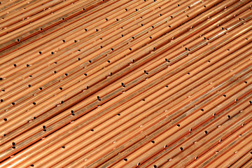 copper semi-finished products in the workshop