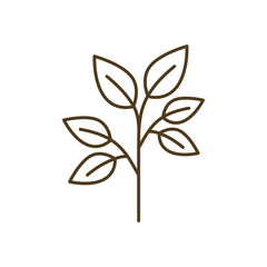 tree branch with leaves isolated icon
