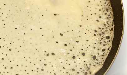 Pancakes from dough fried in a pan
