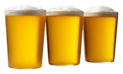 THREE GLASSES OF LAGER CUT OUT