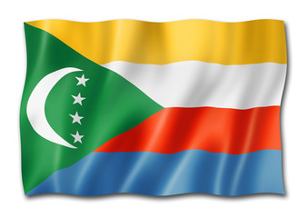 Comorian flag isolated on white