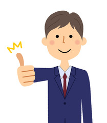 ビジネスマン　サムズアップ
