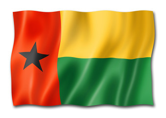 Guinea Bissau flag isolated on white