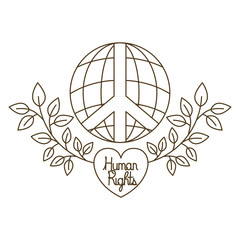 earth globe with human rights symbol isolated icon