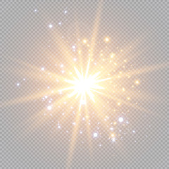 Glow light effect. Vector illustration. Christmas flash Concept. © Iskanderova.an
