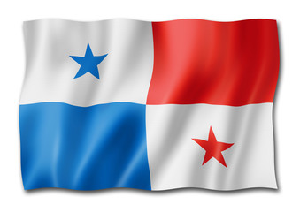 Panamanian flag isolated on white