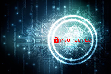 

Fingerprint Scanning Technology Concept 2d Illustration