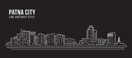 Cityscape Building Line art Vector Illustration design - Patna city