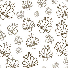 beautiful flowers decorative pattern isolated icon