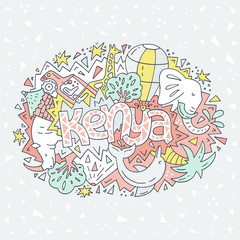 Kenya symbols illustration