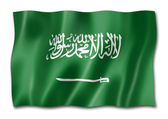 Saudi Arabia flag isolated on white