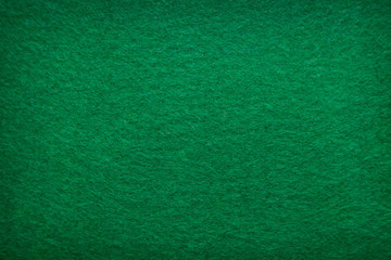  Poker table felt background in green color. Close-up.