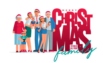 The whole family is together at Christmas.