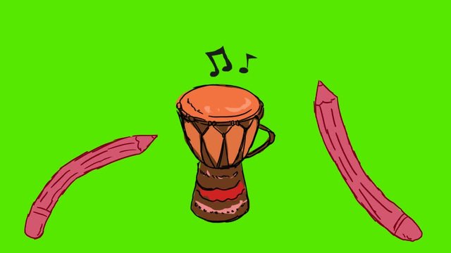 Drum - 2D hand drawn animation 