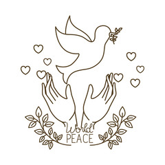 dove of peace with open hands avatar character