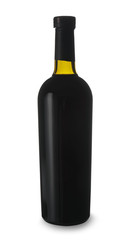 Bottle of tasty wine on white background