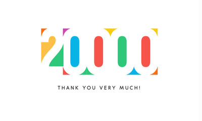 Twenty thousand subscribers baner. Colorful logo for anniversary day.
