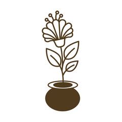 small tree with flower isolated icon