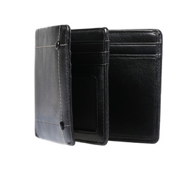  leather wallet black leather on a white background