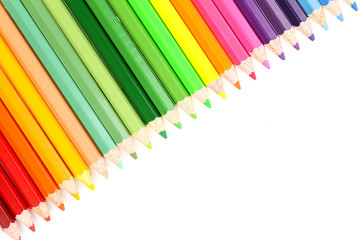 Color pencils isolate on white.