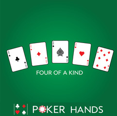 Single playing cards vector: Four of a Kind