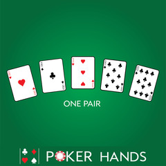 Single playing cards vector: One Pair