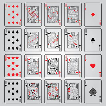 Illustration of playing cards. Quality image, classic design.