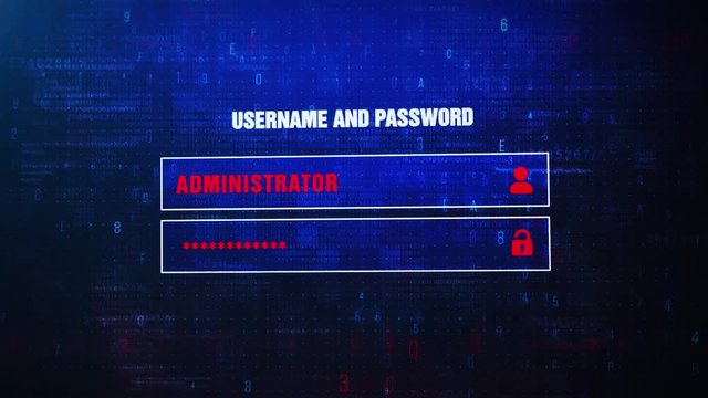 Vulnerability Alert Warning Error Message Blinking on Screen . Entering Login And Password on Computer Screen 4K . Abstract Digital Glitch and Distorted Noise, Computer Hacking Concept
